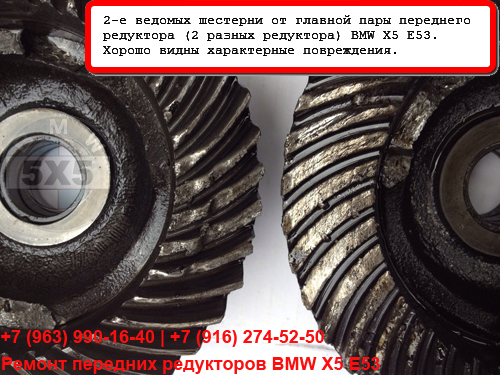 Две ведомых шестерни от главной пары переднего редуктора BMW X5 E53 Две ведомых шестерни от главной пары переднего редуктора БМВ Х5 Е53