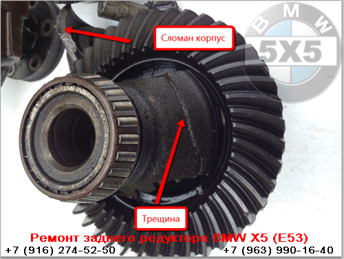 Шестерня главной пары заднего редуктора BMW X5 (E53) в сборе с дифференциалом